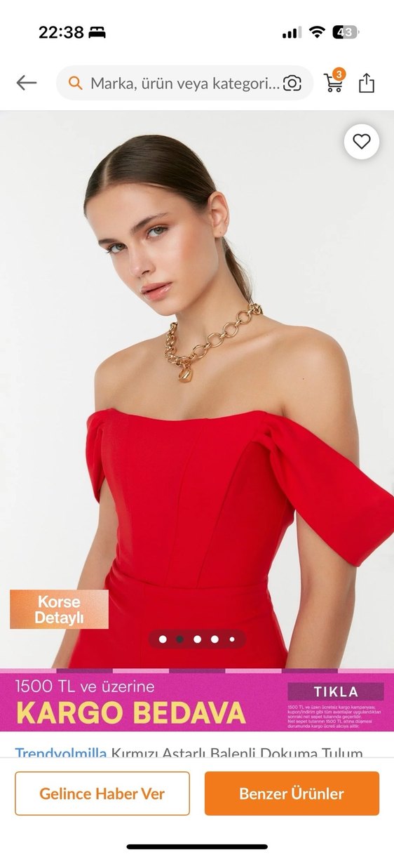 Kırmızı Straplez Uzun Kadın Tulum - Görsel 2