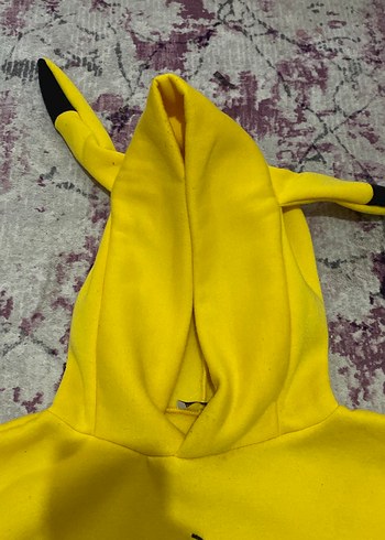 Kapüşonlu Sarı Baskılı Kadın Sweatshirt - Görsel 4