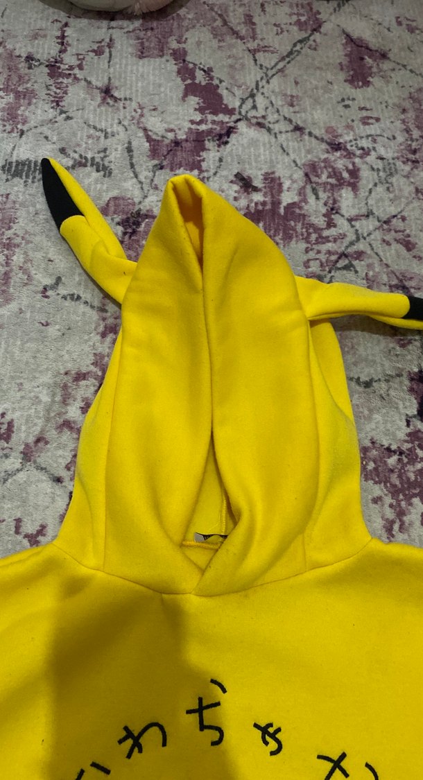 Kapüşonlu Sarı Baskılı Kadın Sweatshirt - Görsel 4