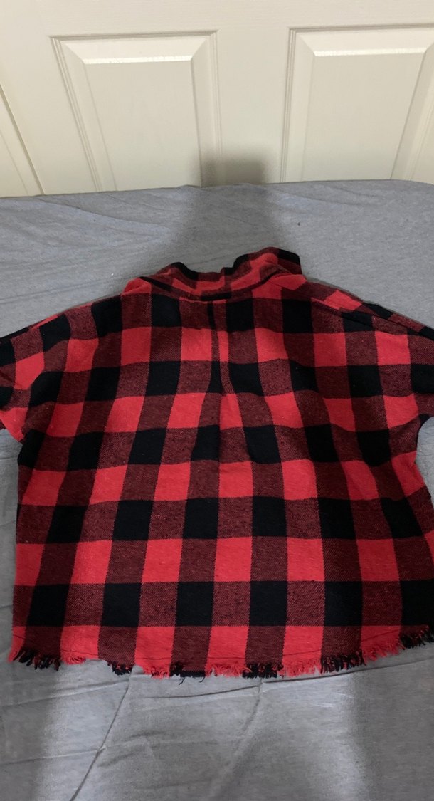 Kareli Kırmızı Oversize Kadın Gömlek - Görsel 2