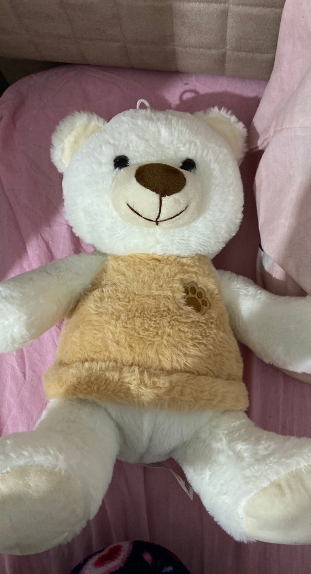 Beyaz ve Bej Peluş Ayıcık Oyuncak - Görsel 5