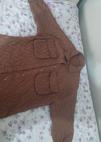 Düğmeli Kahverengi salaş Kadın Ceket - Görsel 3