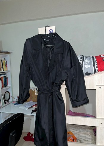 Siyah Kadın Trençkot - Görsel 6