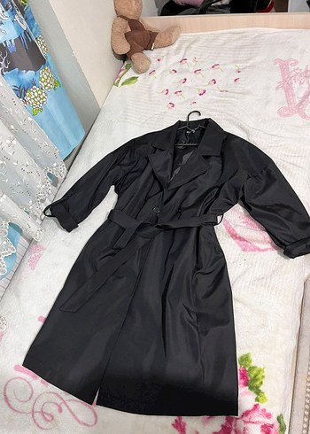 Siyah Kadın Trençkot - Görsel 3