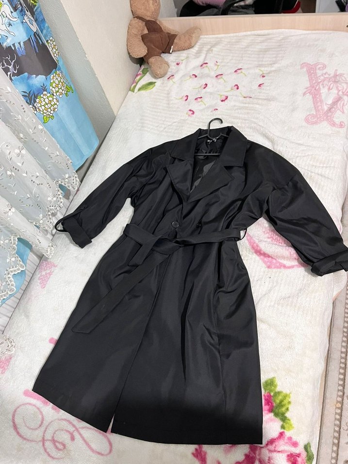 Siyah Kadın Trençkot - Görsel 3