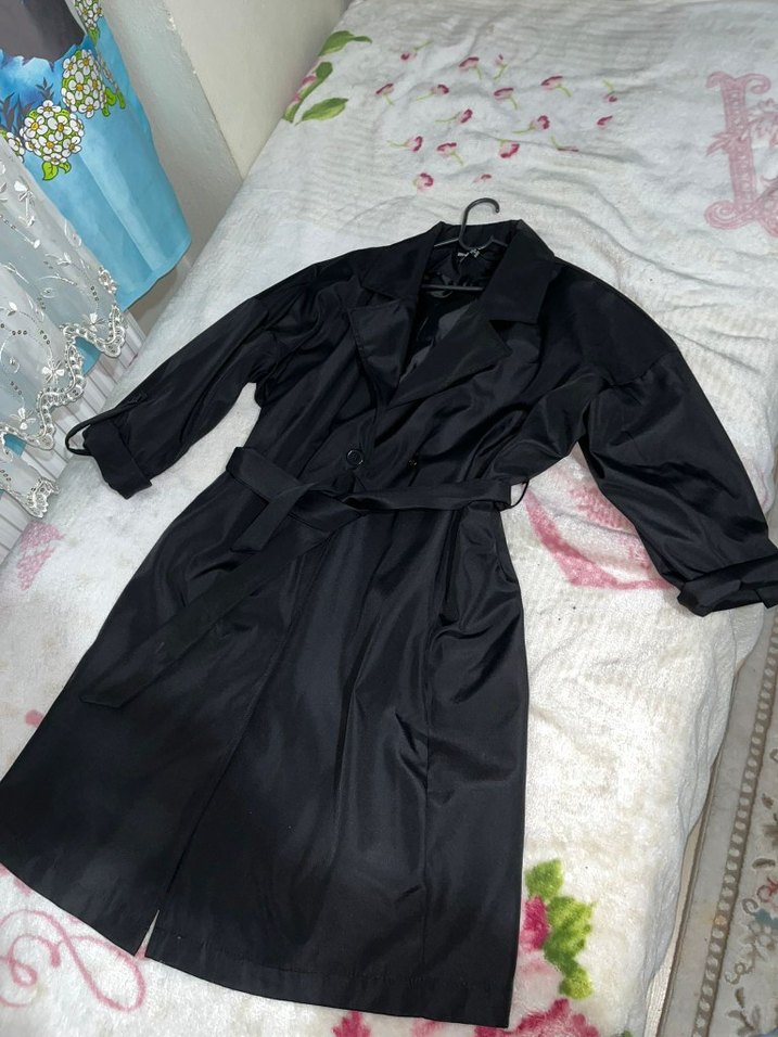 Siyah Kadın Trençkot - Görsel 2