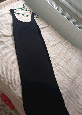 Siyah Askılı Kadın uzun Elbise - Görsel 3