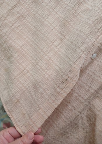 Bej Keten Kadın Gömlek - Görsel 3