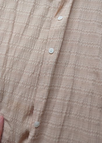 Bej Keten Kadın Gömlek - Görsel 4