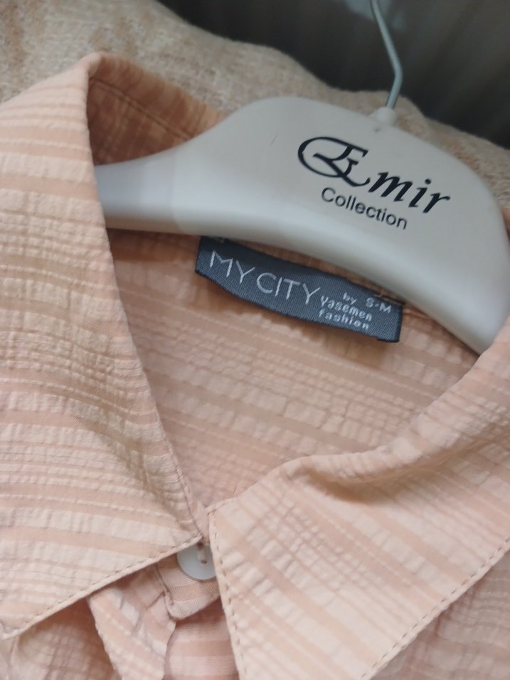 Bej Keten Kadın Gömlek - Görsel 2