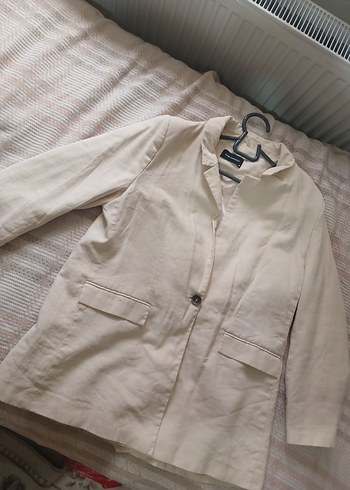 krem blazer ceket - Görsel 4