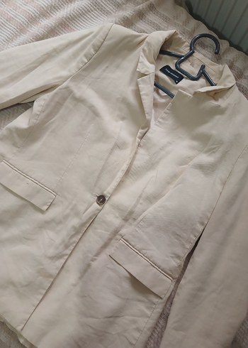 krem blazer ceket - Görsel 2