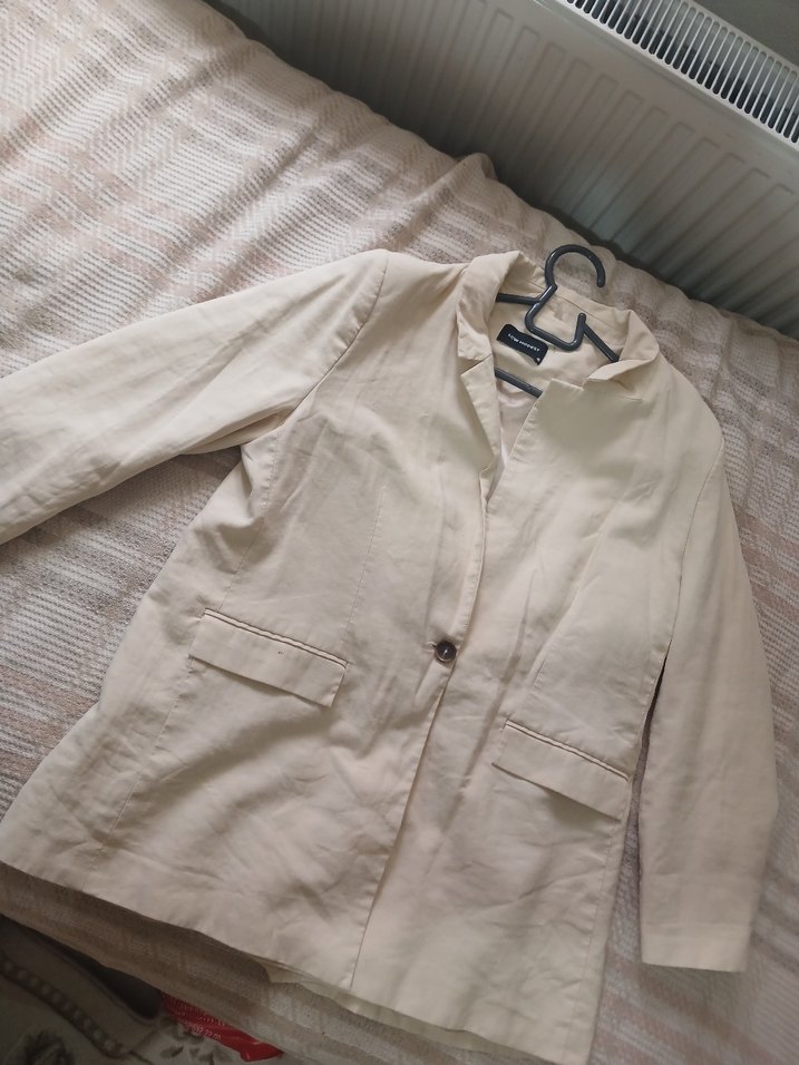 krem blazer ceket - Görsel 4