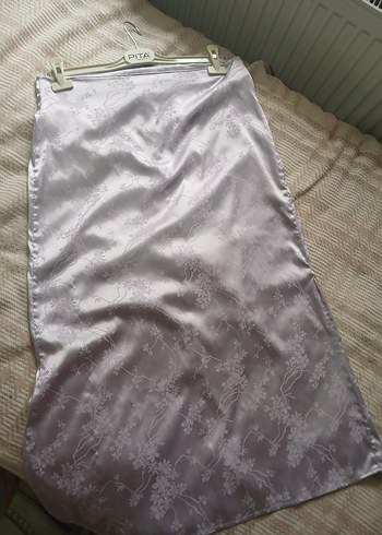 Saten midi etek - Görsel 5