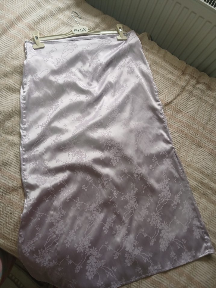 Saten midi etek - Görsel 5