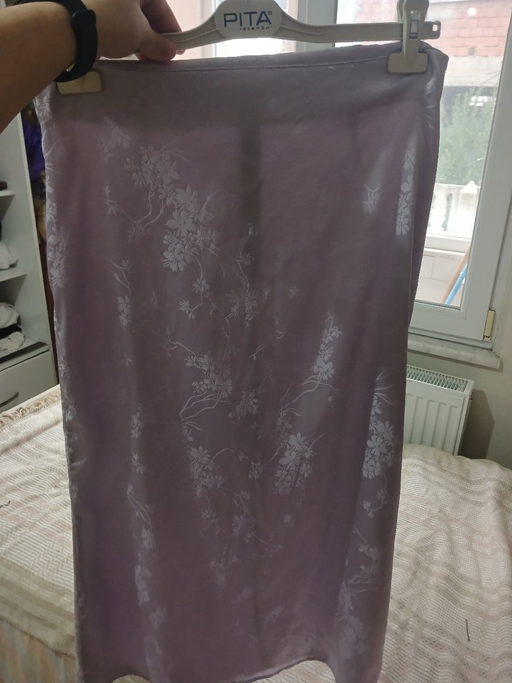 Saten midi etek - Görsel 4