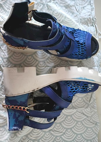 40 Beden Gri Kadın Sneaker Dolgu Topuklu Cırtlı