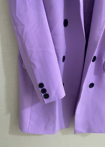 42 Beden Mor Düğmeli Kadın Blazer Ceket