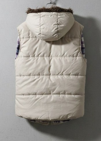 Fermuarlı Bej Kadın Yelek - Görsel 2