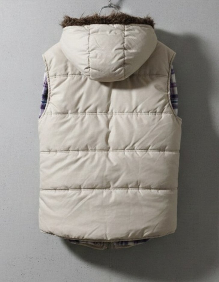 Fermuarlı Bej Kadın Yelek - Görsel 2