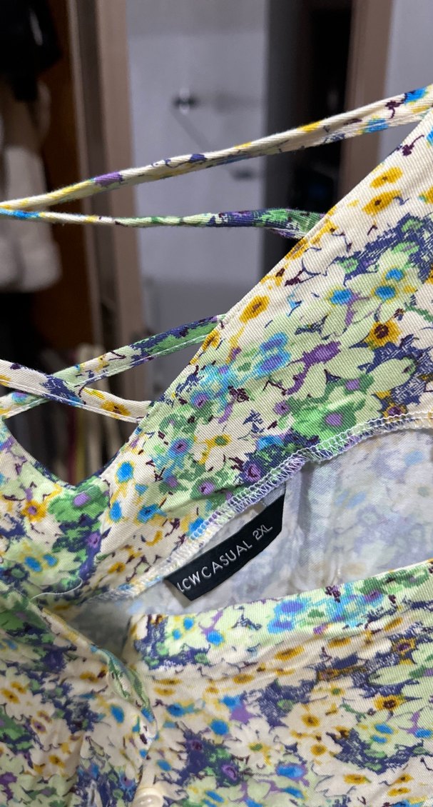 Bohem Çok Renkli Bağcıklı Midi Hamile Etek - Görsel 2