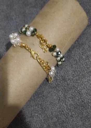 İnci Boncuklu Altın Renkli Bohem Bileklik - Görsel 4