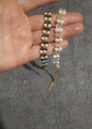 İnci Boncuklu Altın Renkli Bohem Bileklik - Görsel 2