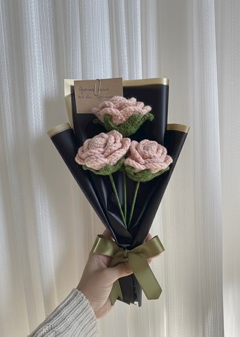 Örgü Güller  - Çiçek Desenli - Görsel 3