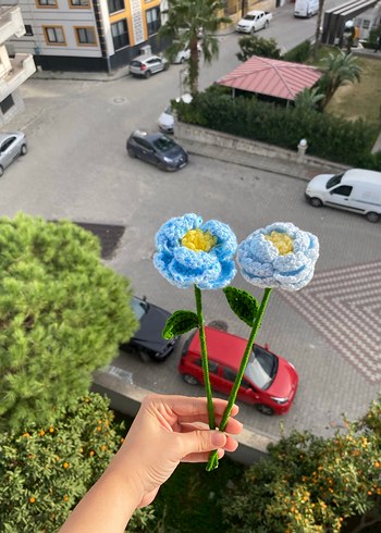Mavi Şakayık Örgü Çiçek - Görsel 3