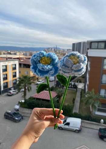 Mavi Şakayık Örgü Çiçek - Görsel 2