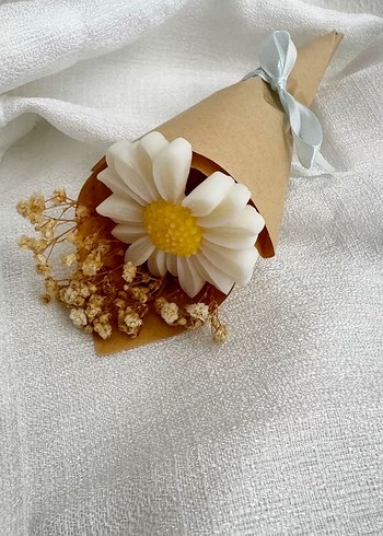 15 Papatya mum El Yapımı Çiçek Buketi - Görsel 2