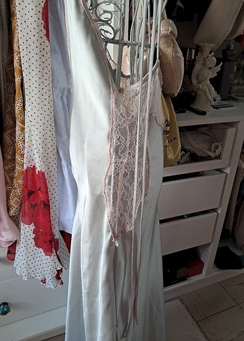 Zara Gri Renk Saten Elbise, Zara