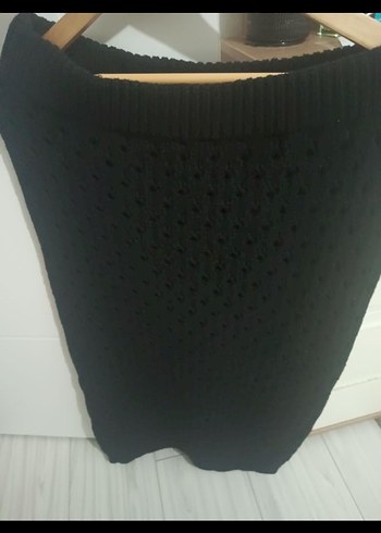 Siyah Örgü Kadın Uzun Etek - Görsel 2