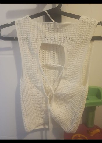 Beyaz Örgü Kadın Süveter - Görsel 5