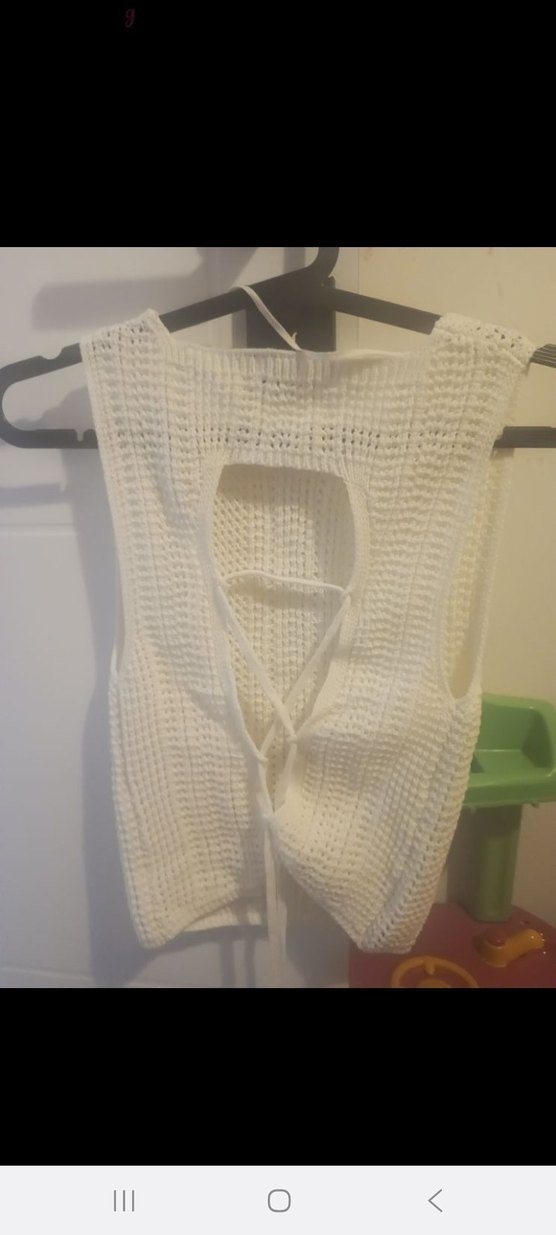 Beyaz Örgü Kadın Süveter - Görsel 5