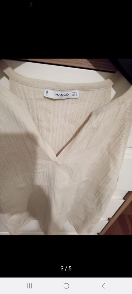 Mango bej askılı triko - Görsel 3