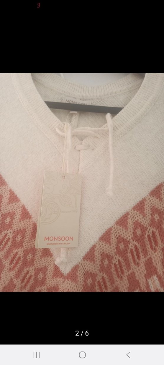 Bohem Tarz Beyaz Örgü Kadın Panço - Görsel 2