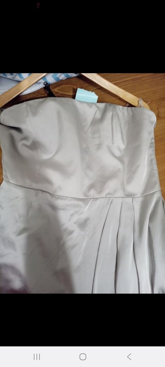 Bej Drapeli Straplez Midi Abiye Elbise - Görsel 4