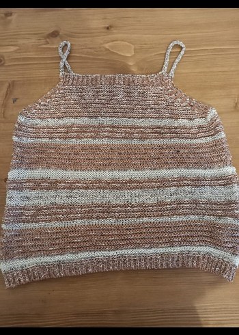 Bohem Kısa Örgü Kadın Atlet - Görsel 5