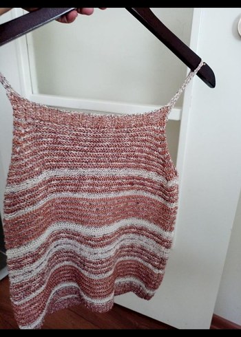 Bohem Kısa Örgü Kadın Atlet - Görsel 3