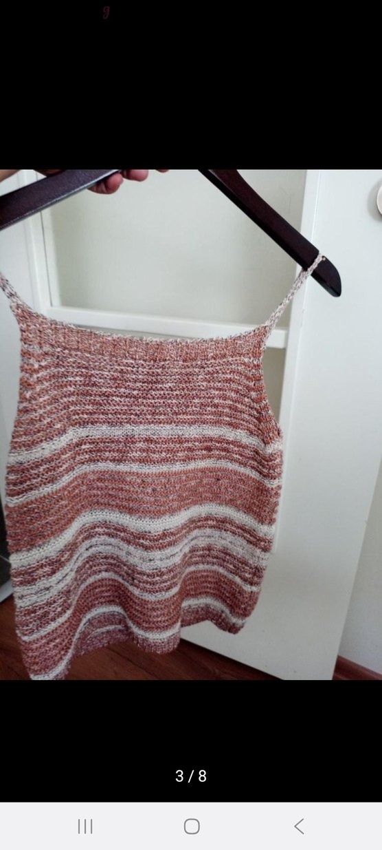 Bohem Kısa Örgü Kadın Atlet - Görsel 3