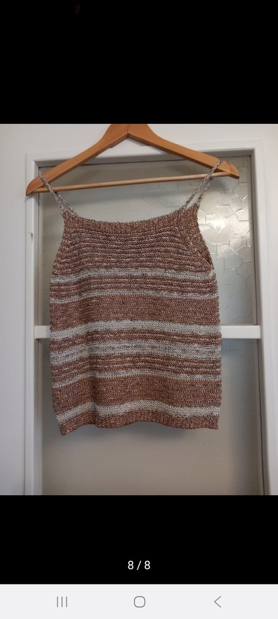 Bohem Kısa Örgü Kadın Atlet - Görsel 4