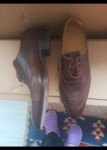 Koyu Kahverengi Deri Klasik Erkek Ayakkabı - Görsel 5