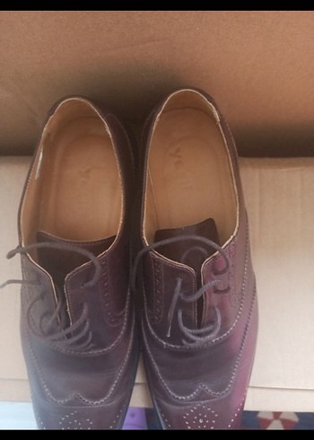 Koyu Kahverengi Deri Klasik Erkek Ayakkabı - Görsel 4