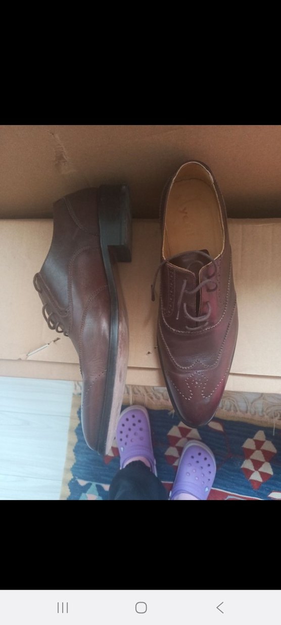 Koyu Kahverengi Deri Klasik Erkek Ayakkabı - Görsel 5