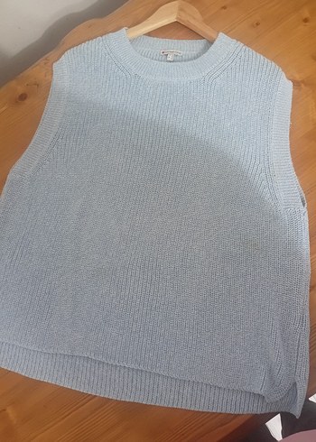 Mavi Triko Kolsuz Kadın Kazak - Görsel 4