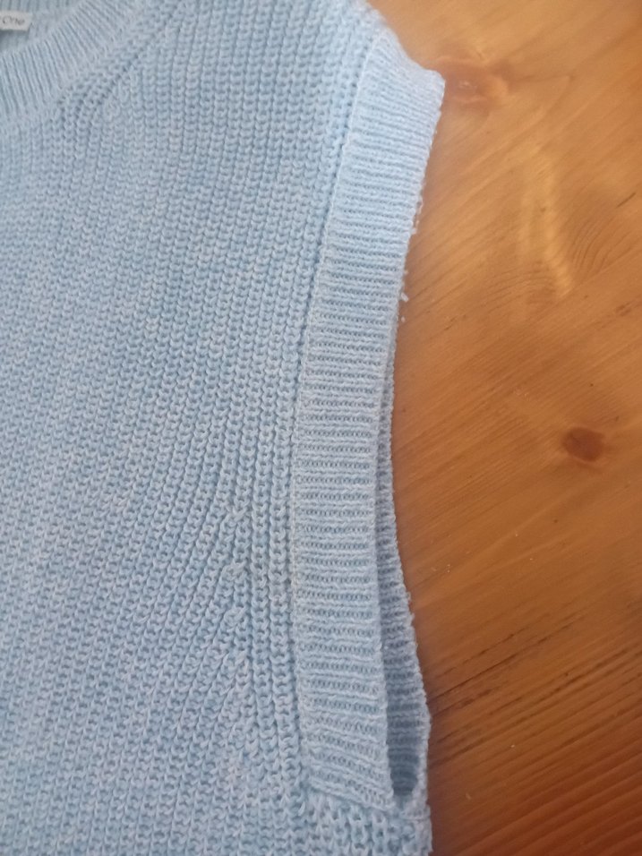 Mavi Triko Kolsuz Kadın Kazak - Görsel 3