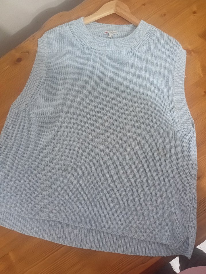 Mavi Triko Kolsuz Kadın Kazak - Görsel 4