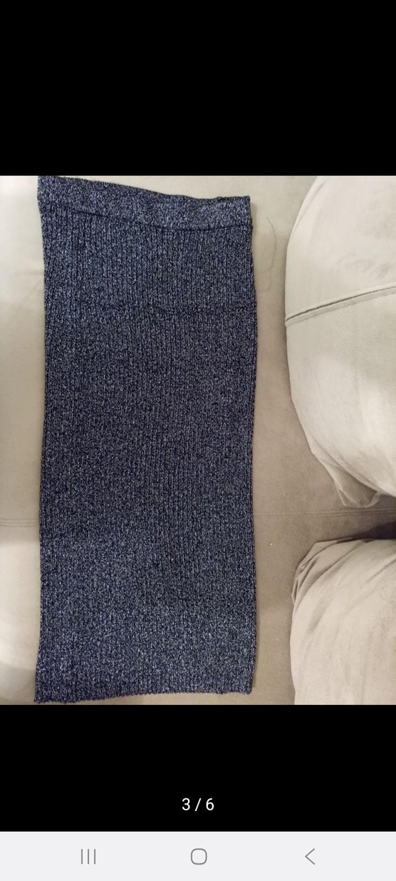 Gri Triko Midi Kalem Etek - Görsel 3