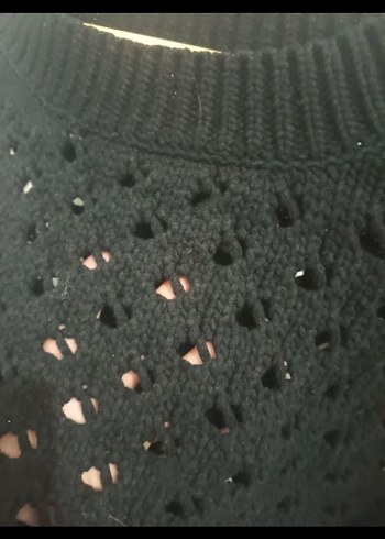 Siyah Örgü Kadın Kazak - Görsel 6